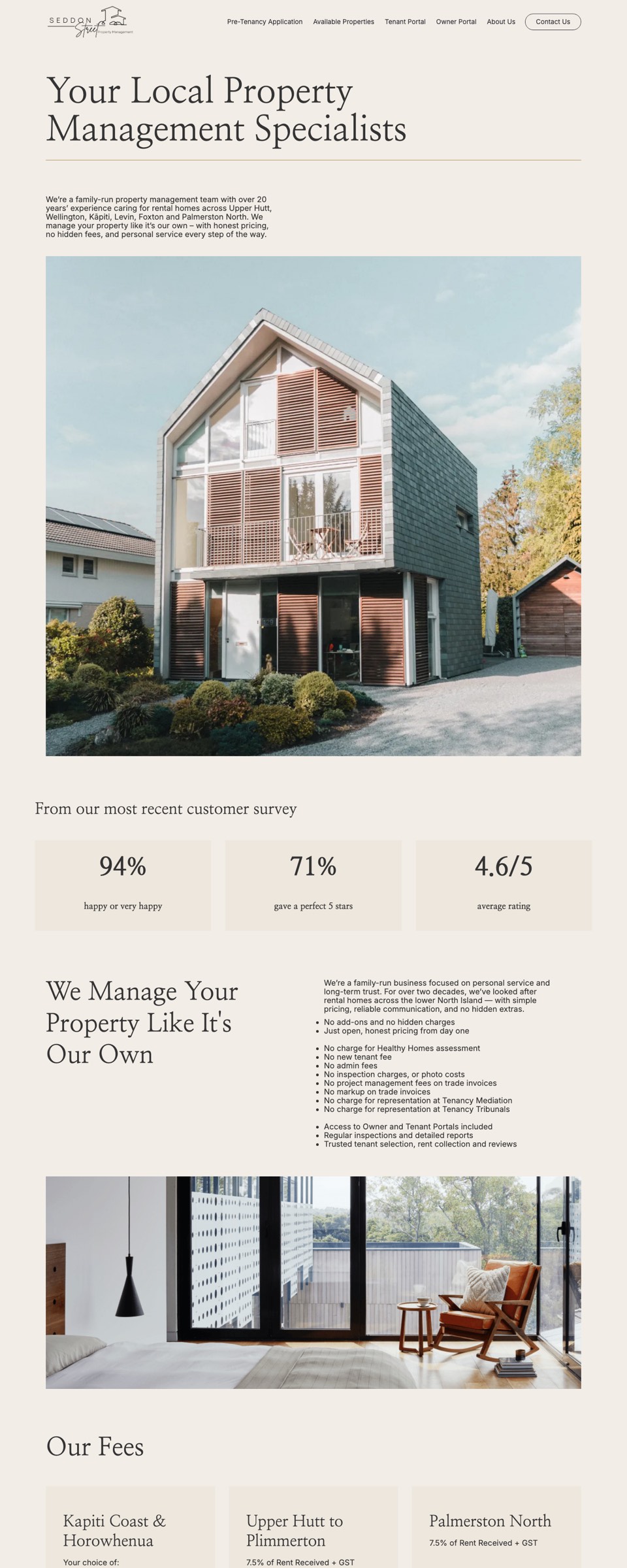 Seddon Street website, full page